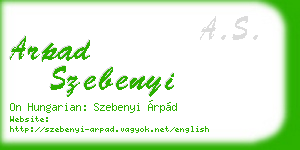 arpad szebenyi business card