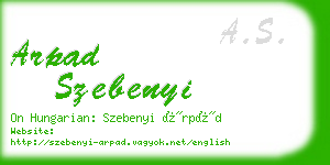 arpad szebenyi business card